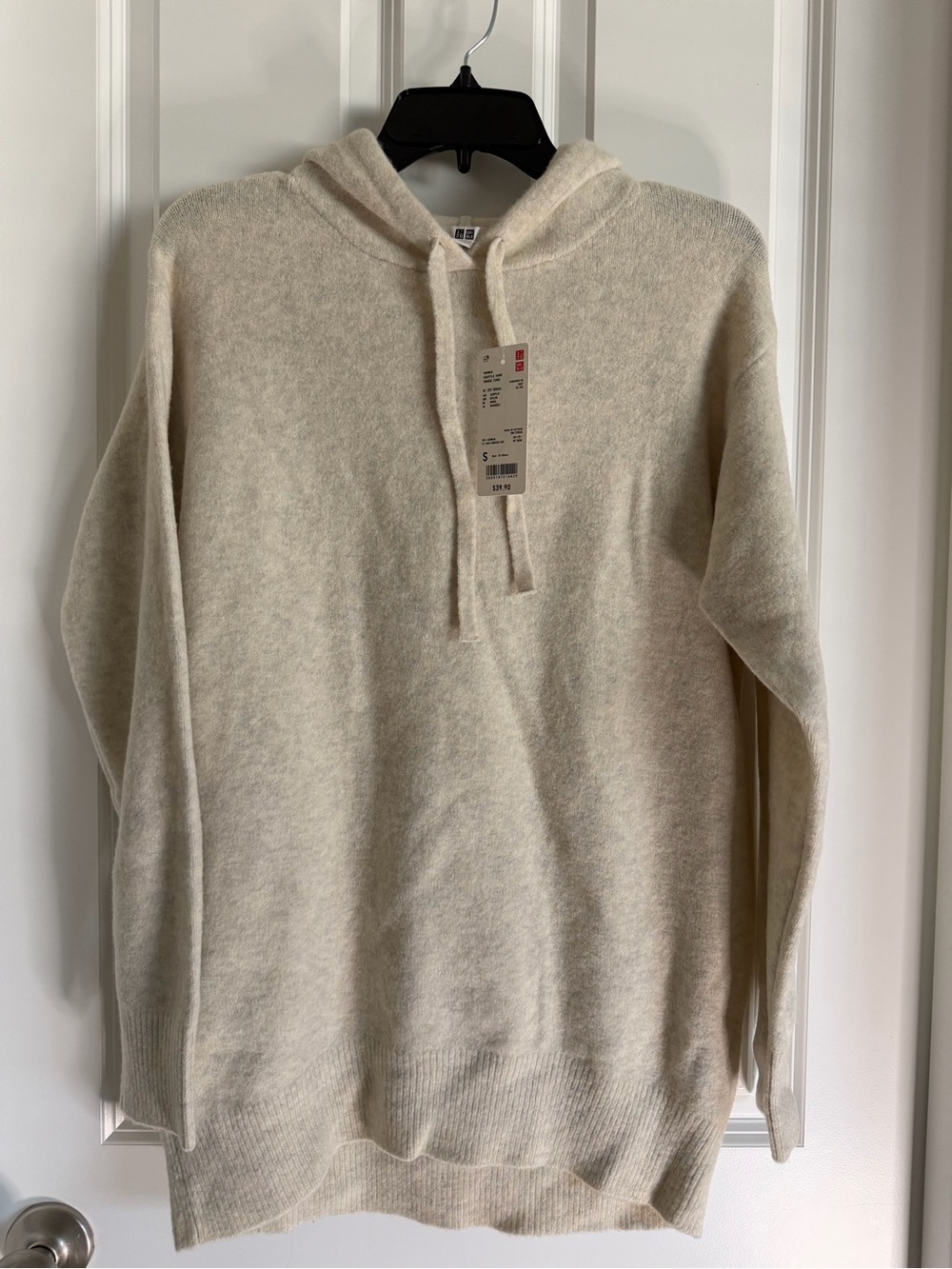 UNIQLO Cream Hooded wool Blend Sweater